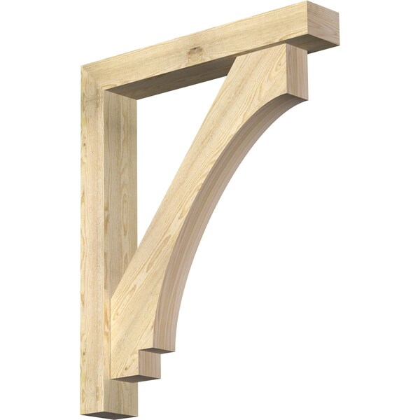 Ekena Millwork Imperial Block Rough Sawn Bracket w/ Offset Brace, Douglas Fir, 6"W x 36"D x 44"H BKT0604X36X44IMP05RDF - main